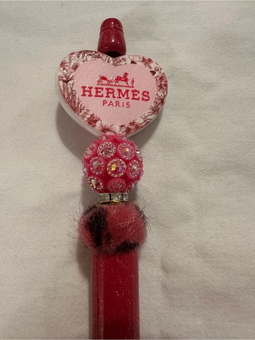 Paris Pink and Red Heart Pen